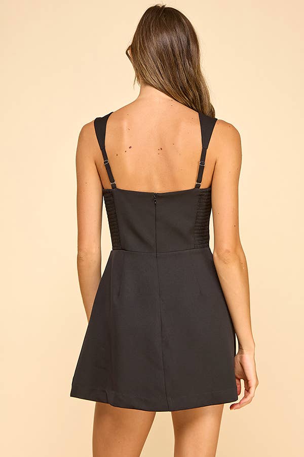 Black TCU Faux-Pocket Skort Romper - alternate view
