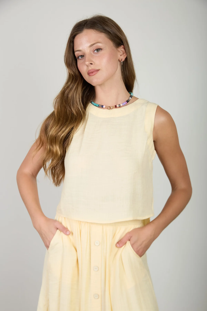 BUTTON DETAIL TOP/SKIRT SET