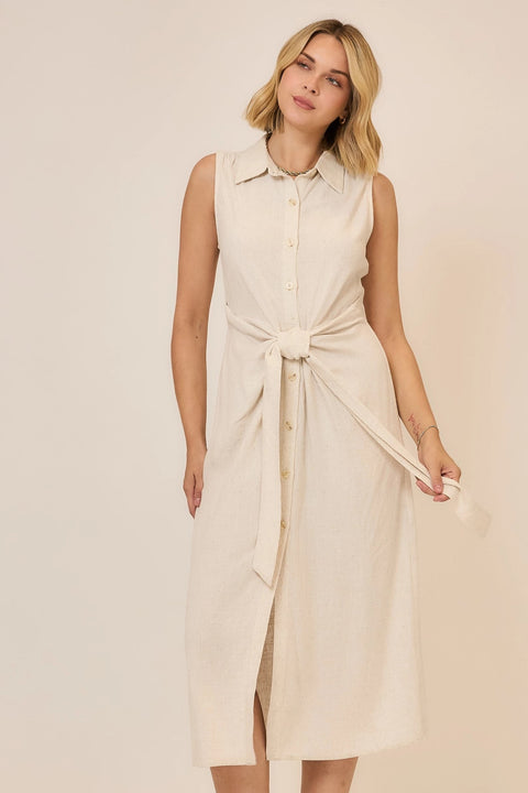 Waist Tie Midi Dress