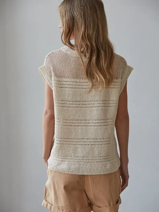 MIXED KNIT S/S TOP