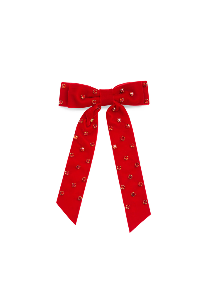 VELVET AND RHINESTONE BOW