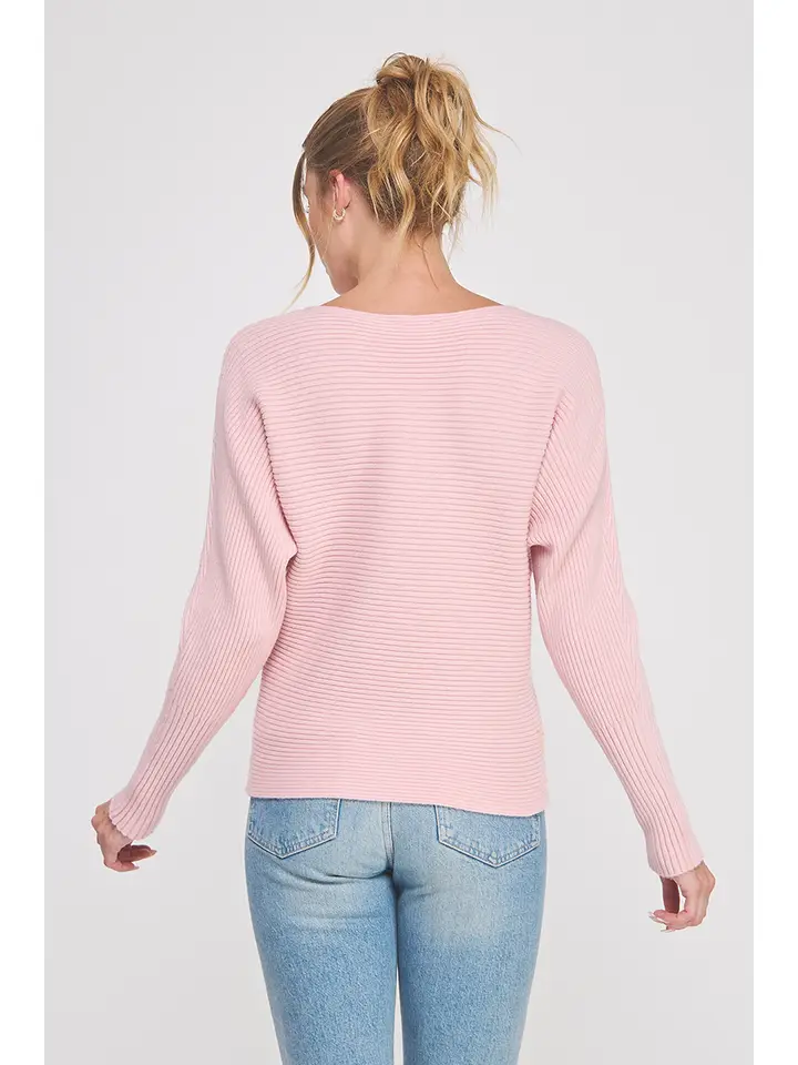 RIBBED DOLMAN PULLOVER