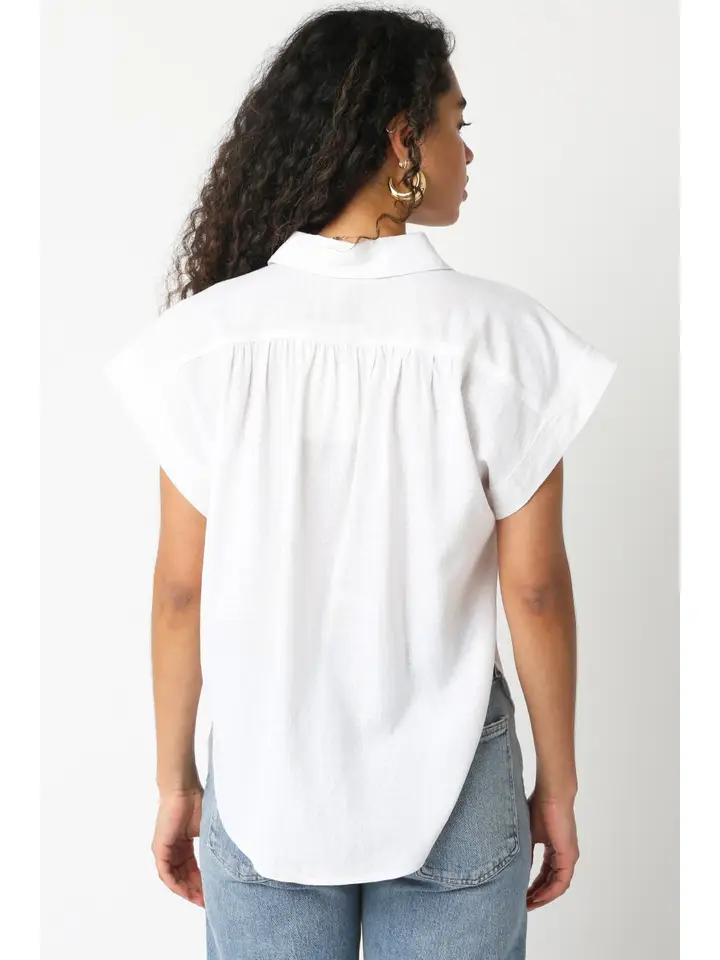 MELISSA LINEN BUTTON UP TOP