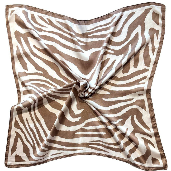 Zebra Pattern Print Square Bandana Scarf