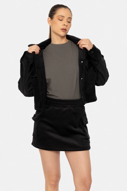 BRUSHED CORDUROY JACKET/SKORT SET