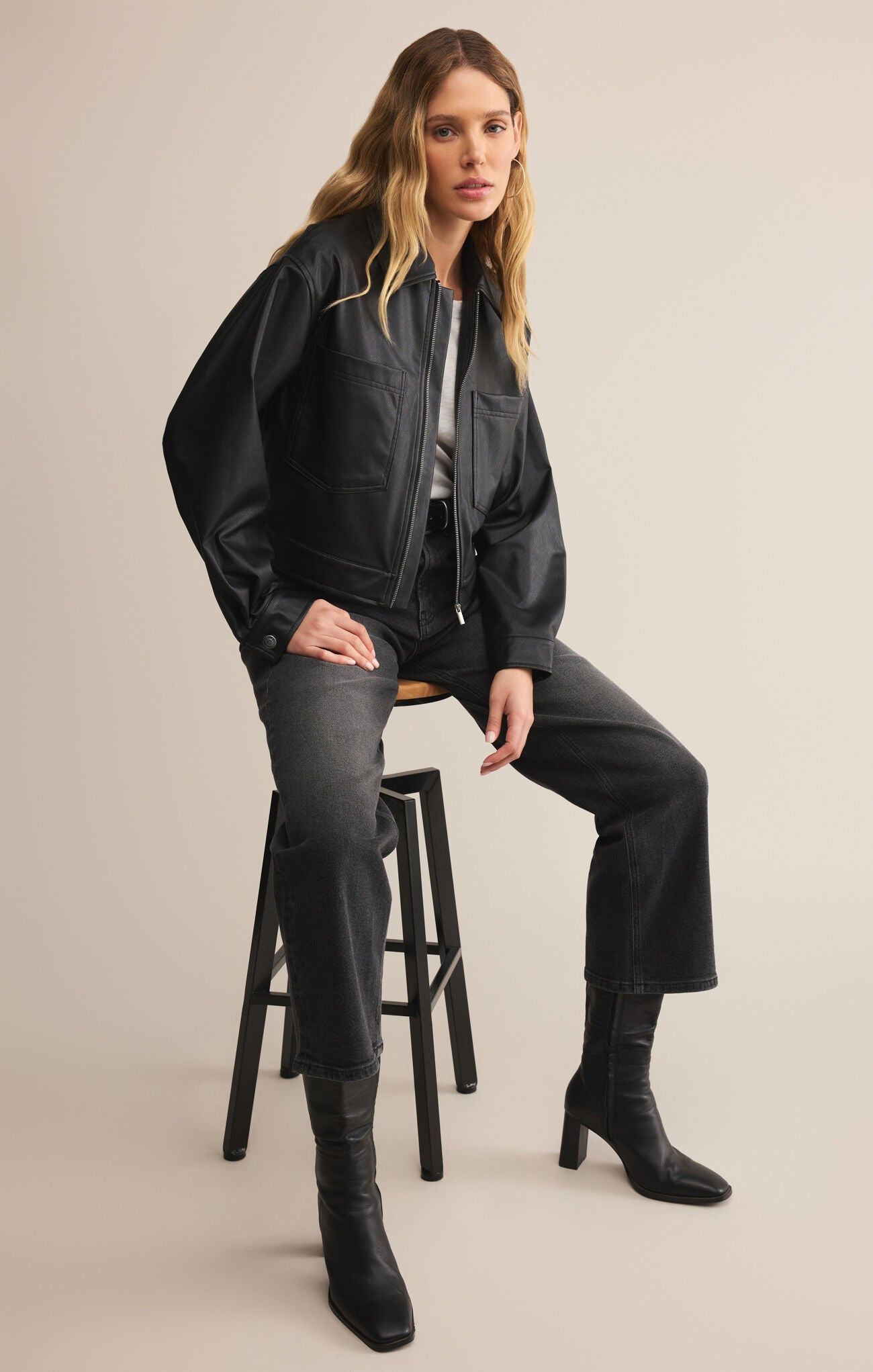 HERITAGE FAUX LEATHER JACKET