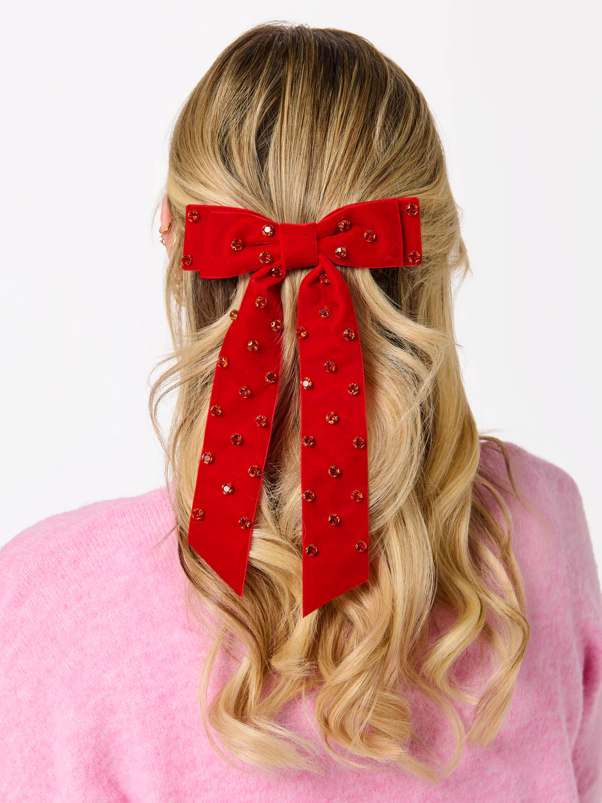 VELVET AND RHINESTONE BOW