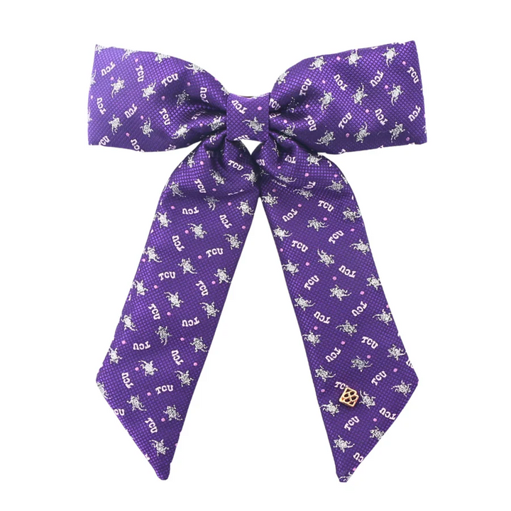 TCU PURPLE BOW BARRETTE