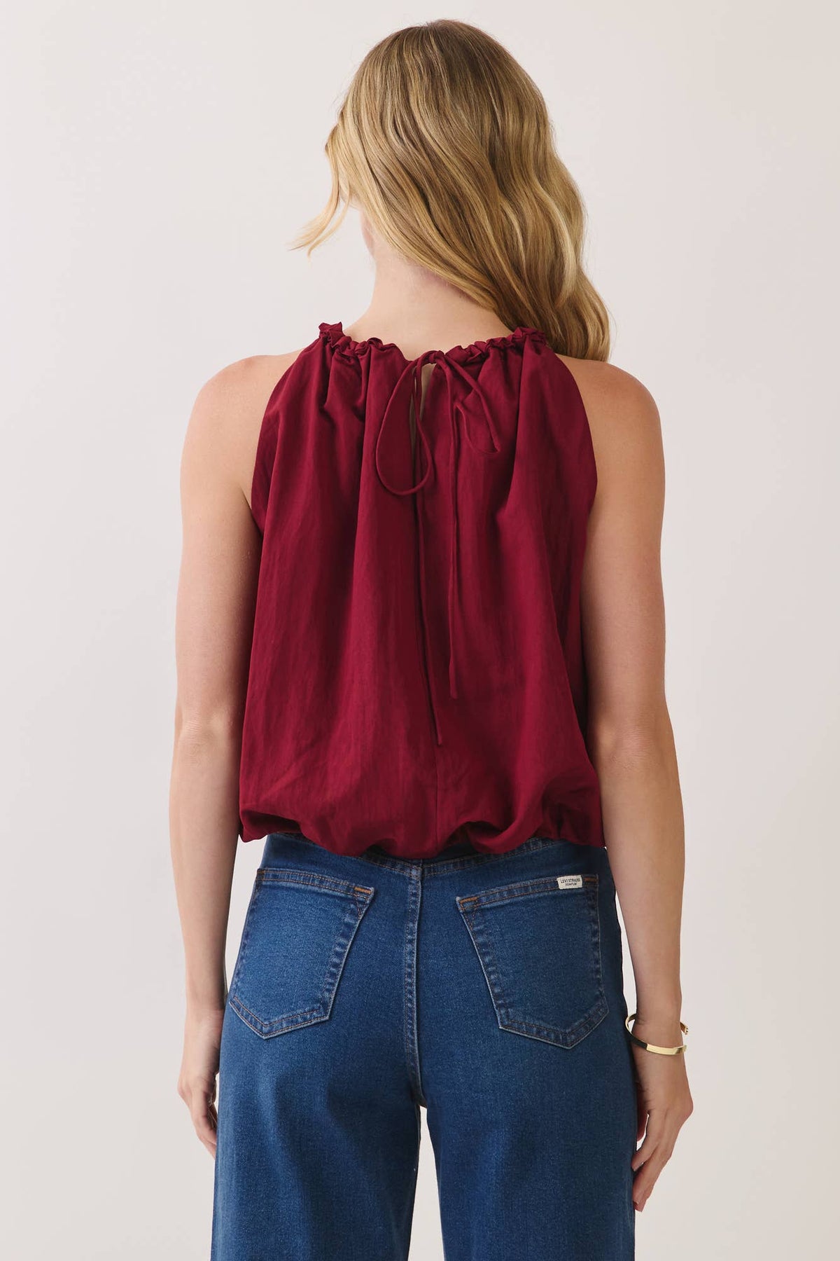 Gathered Halter Balloon Top