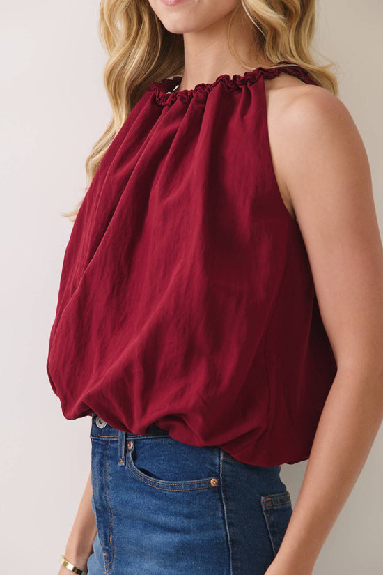 Gathered Halter Balloon Top