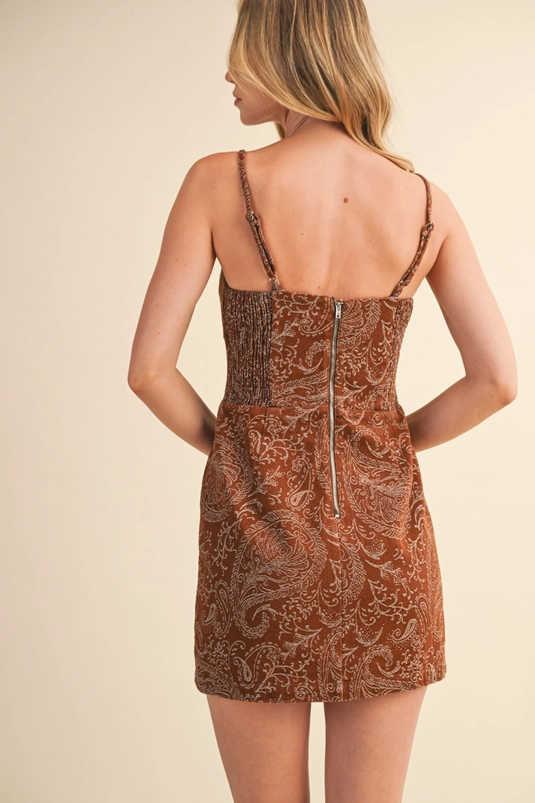 PAISLEY DENIM MINI DRESS