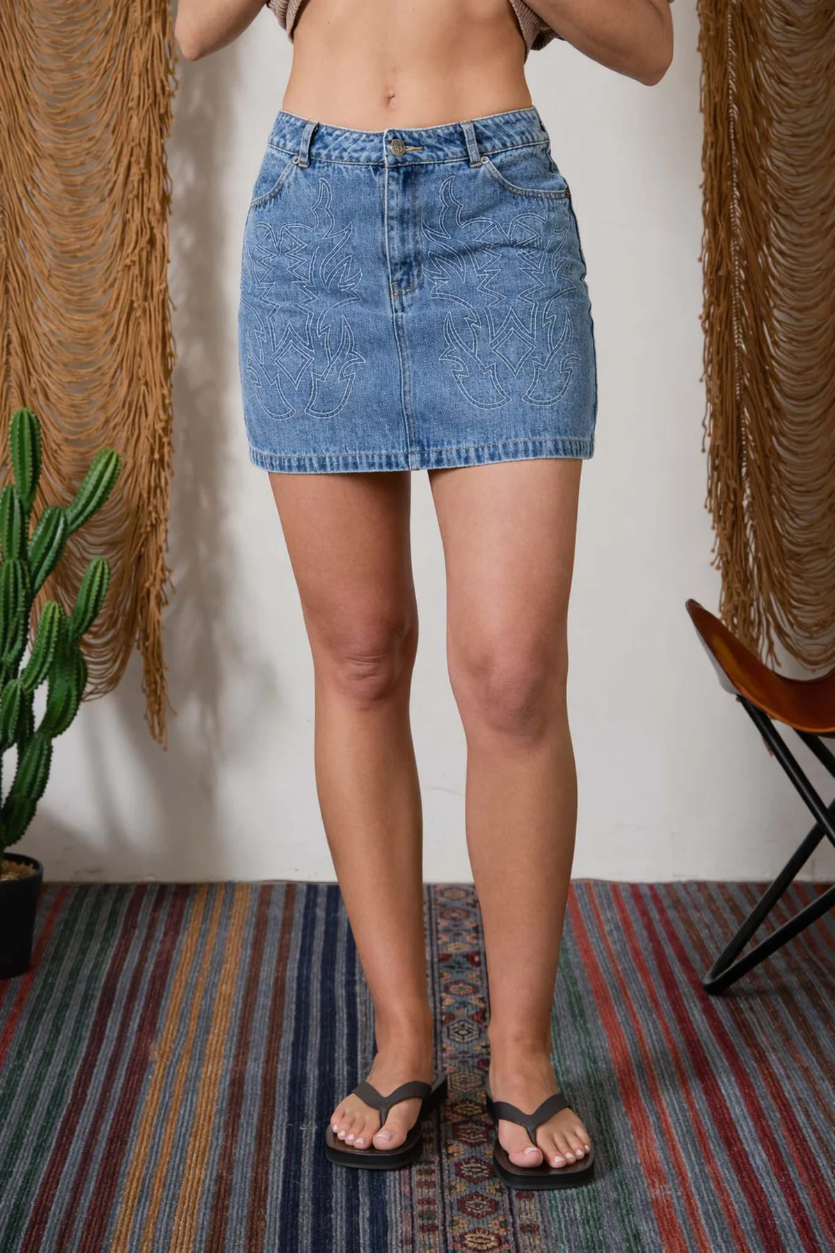 WESTERN STITCH DENIM MINI SKIRT