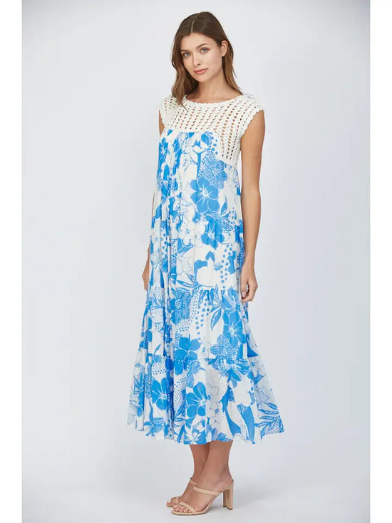 CROCHET TOP TIERED MAXI DRESS