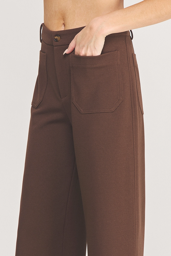 Black and brown straight-leg trousers - product image 2