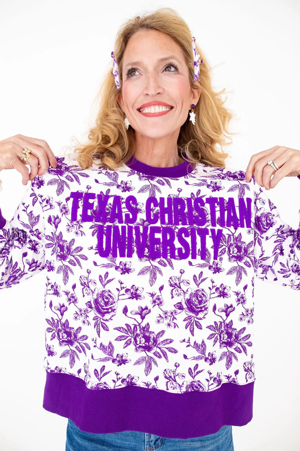 TCU FLORAL TOILE SWEATSHIRT