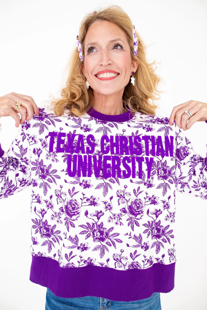 TCU FLORAL TOILE SWEATSHIRT