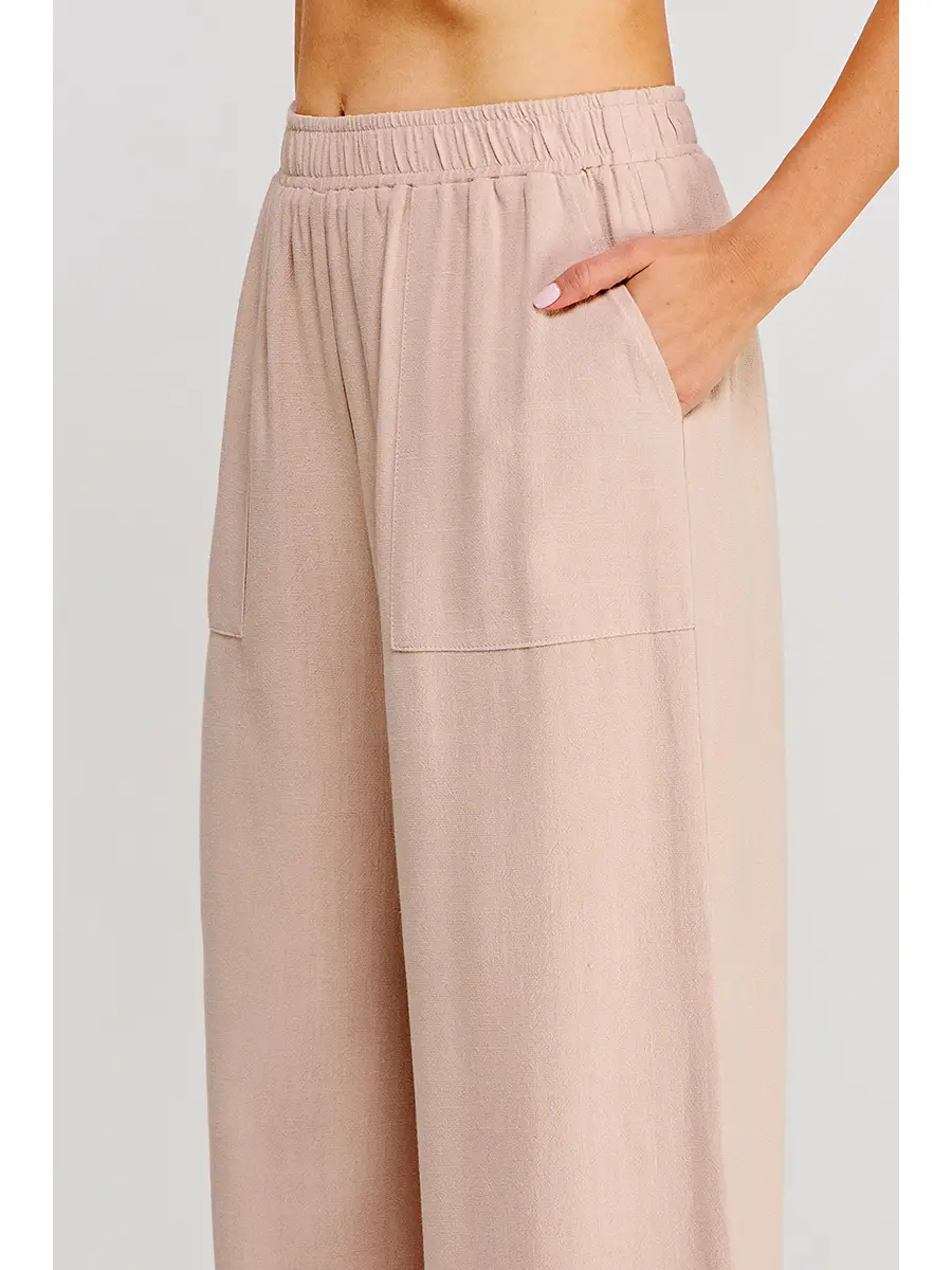 SCALLOP HEM LINEN PANT