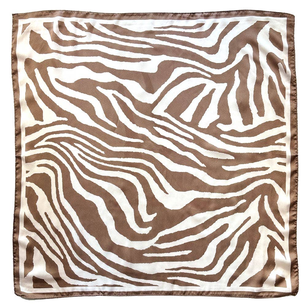 Zebra Pattern Print Square Bandana Scarf