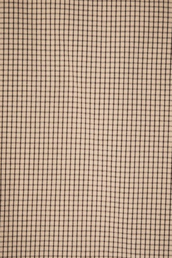 Close-up of taupe micro-plaid pattern
