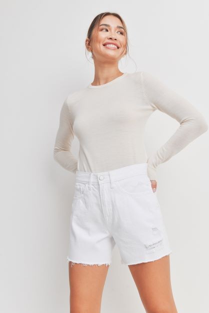 HIGH RISE DISTRESSED SHORTS