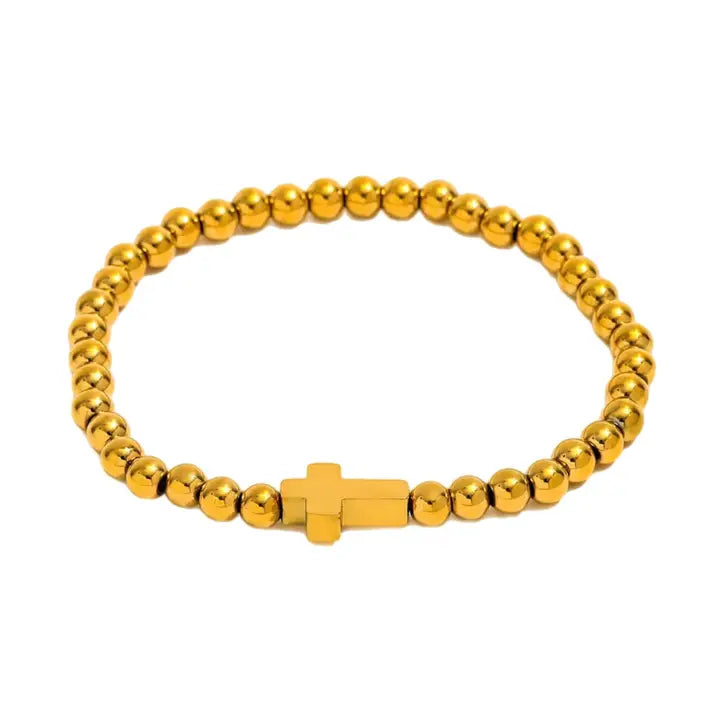 CROSS BEADED BRACLET