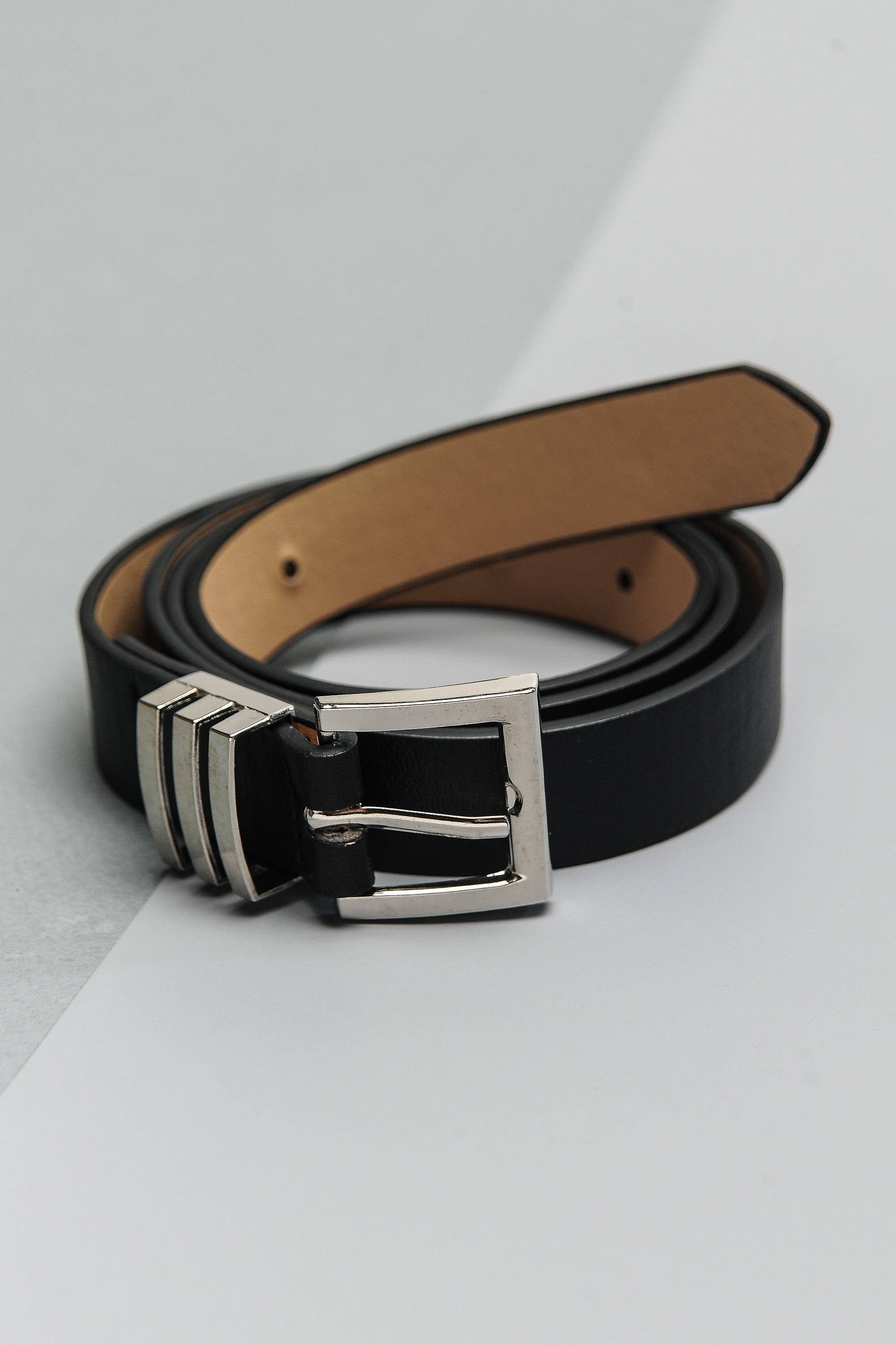 SQUARE BUCKLE LEATHER BELT
