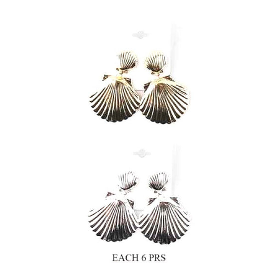 Double Metal Shell Drop Earrings