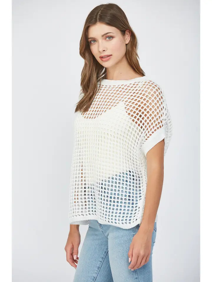 OPEN KNIT COVER UP TOP