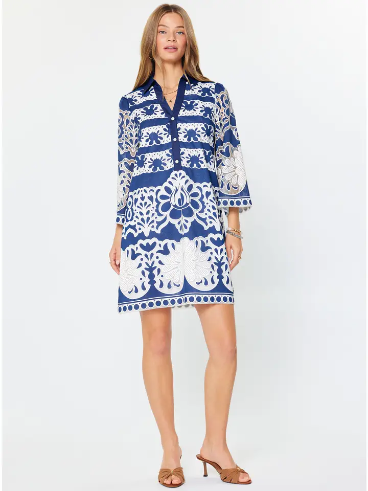 LACE EMBROIDERED MINI DRESS