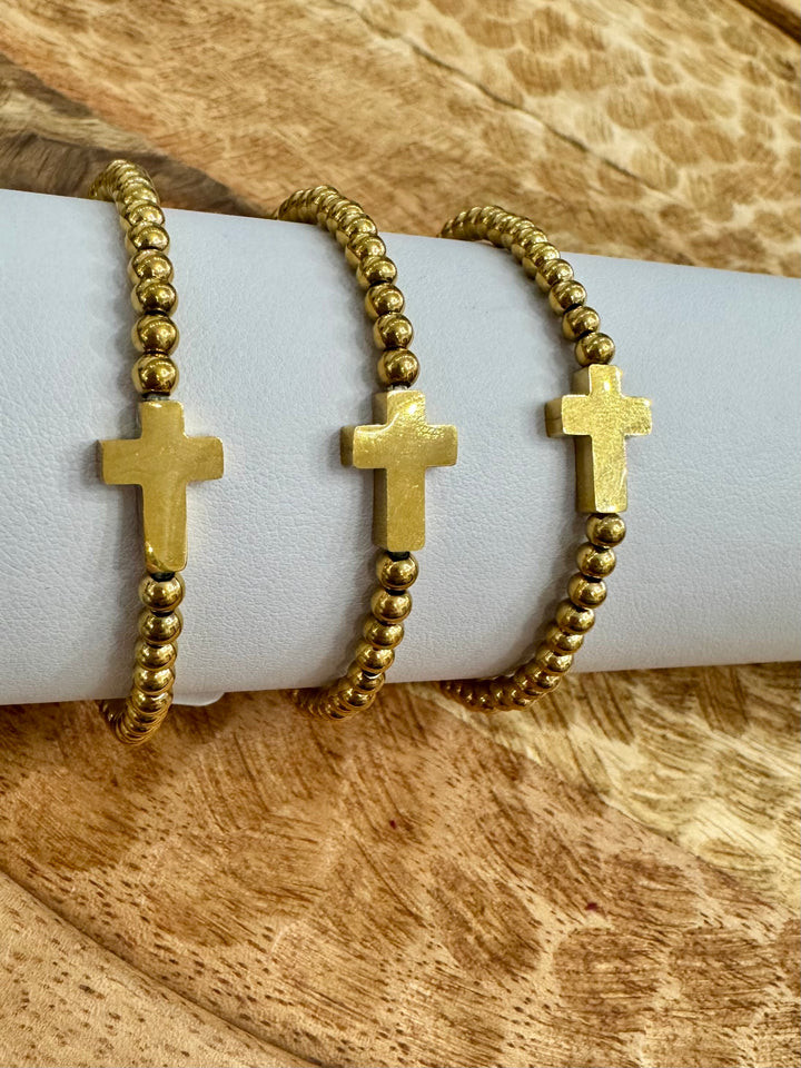 TARNISH FREE BEADED CROSS BRACELETS
