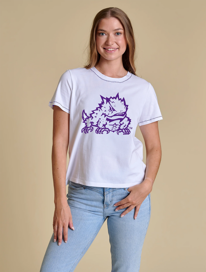 TCU EMBROIDERED TEE