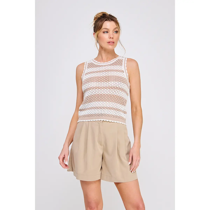 CROCHET TANK W/ SCALLOP EDGE