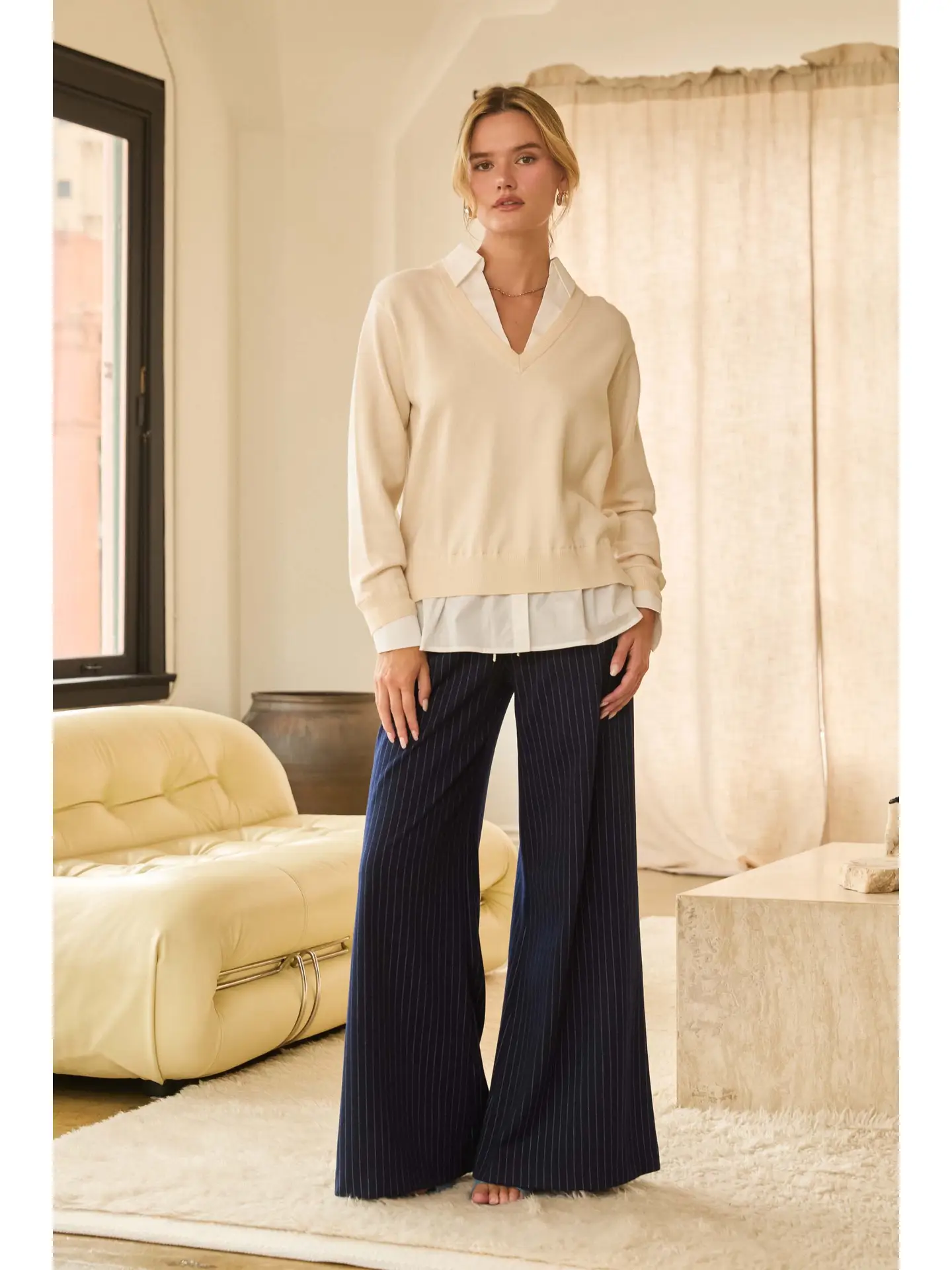 LAYER LOOK VNECK SWEATER