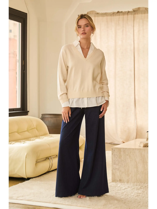 LAYER LOOK VNECK SWEATER