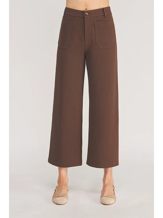 Black and brown straight-leg trousers - product image 1