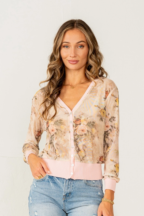 Floral Mesh Cardigan