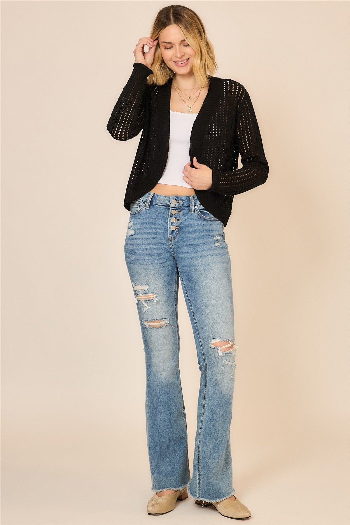 OPEN KNIT CARDIGAN