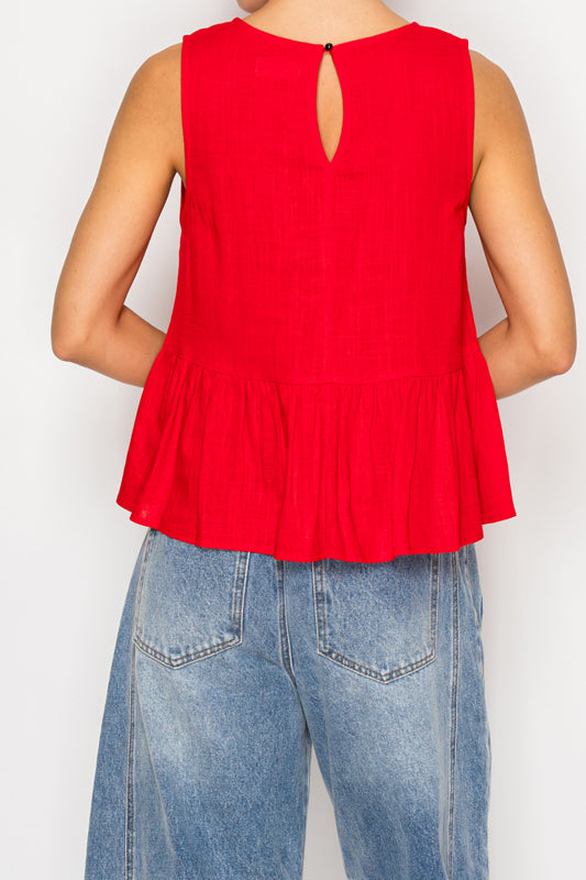 SLEEVELESS BABYDOLL TOP