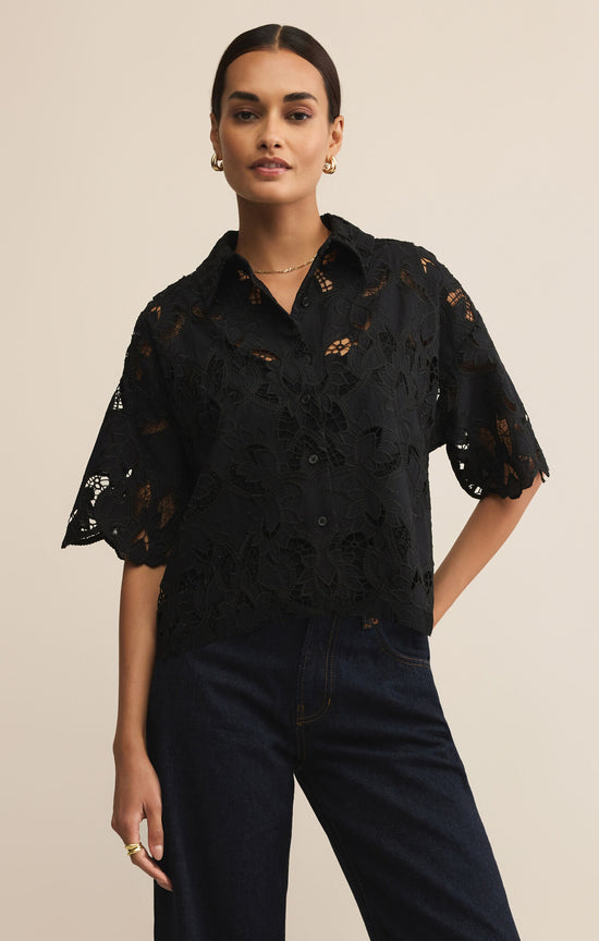 MIDNIGHT LACE TOP