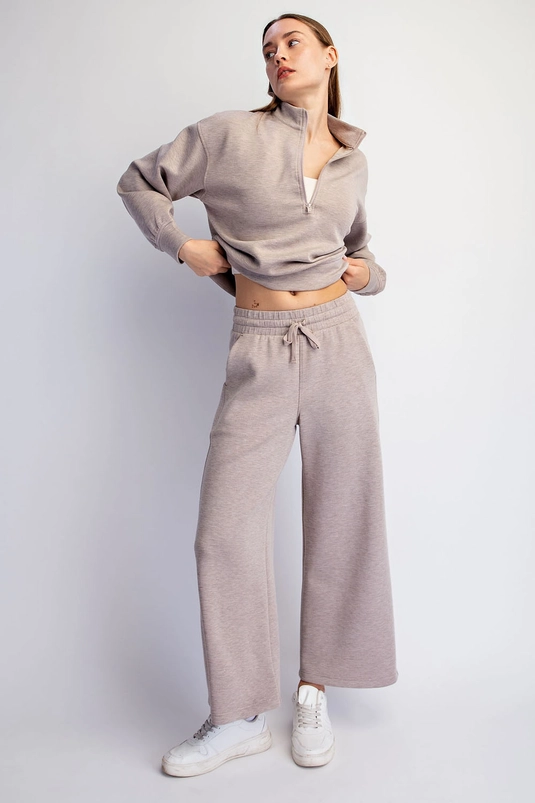Weekend wide-leg pants showing the relaxed cropped silhouette
