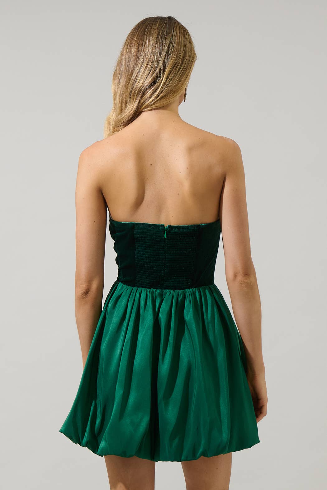 Emerald Jacie bubble-hem mini dress - angled view