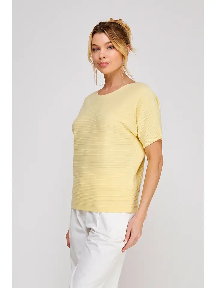 CREWNECK  LINED TEXTURED TOP