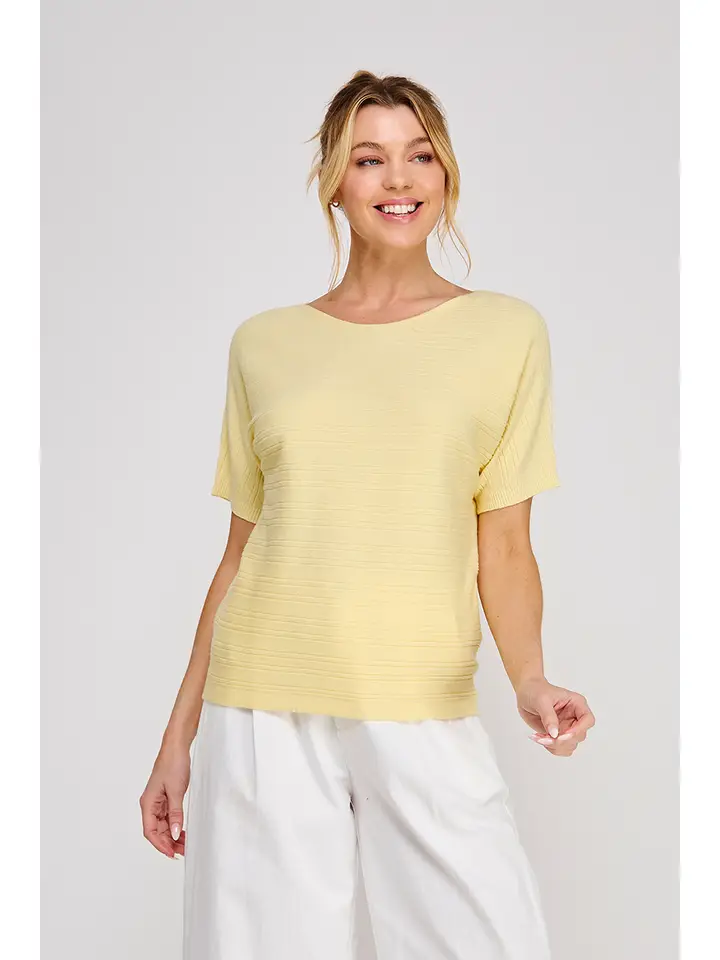 CREWNECK  LINED TEXTURED TOP