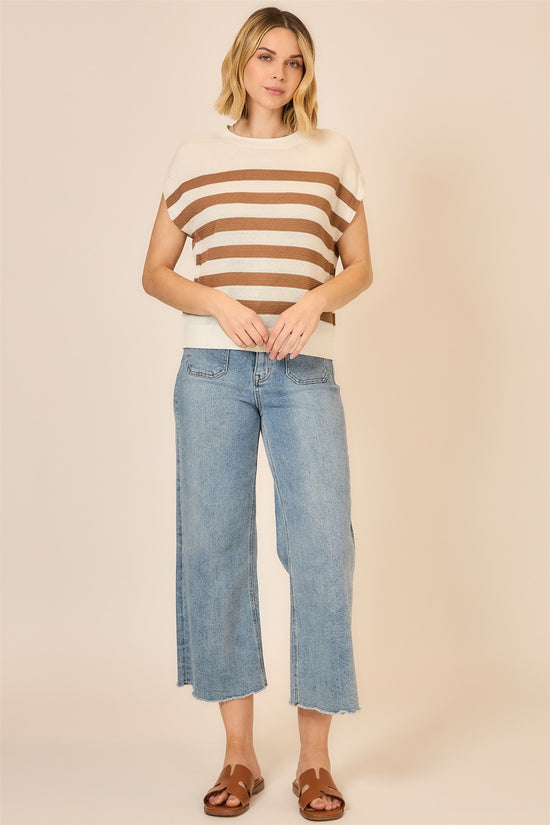 LIGHT KNIT CAP SLEEVE TOP