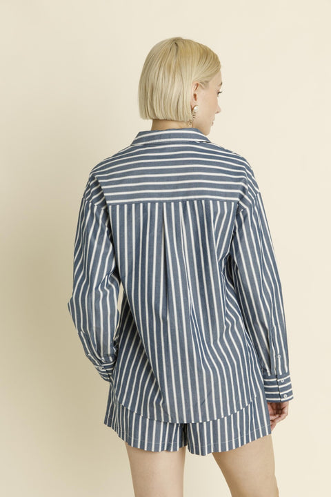 Striped Long Sleeve Button Up Shirt