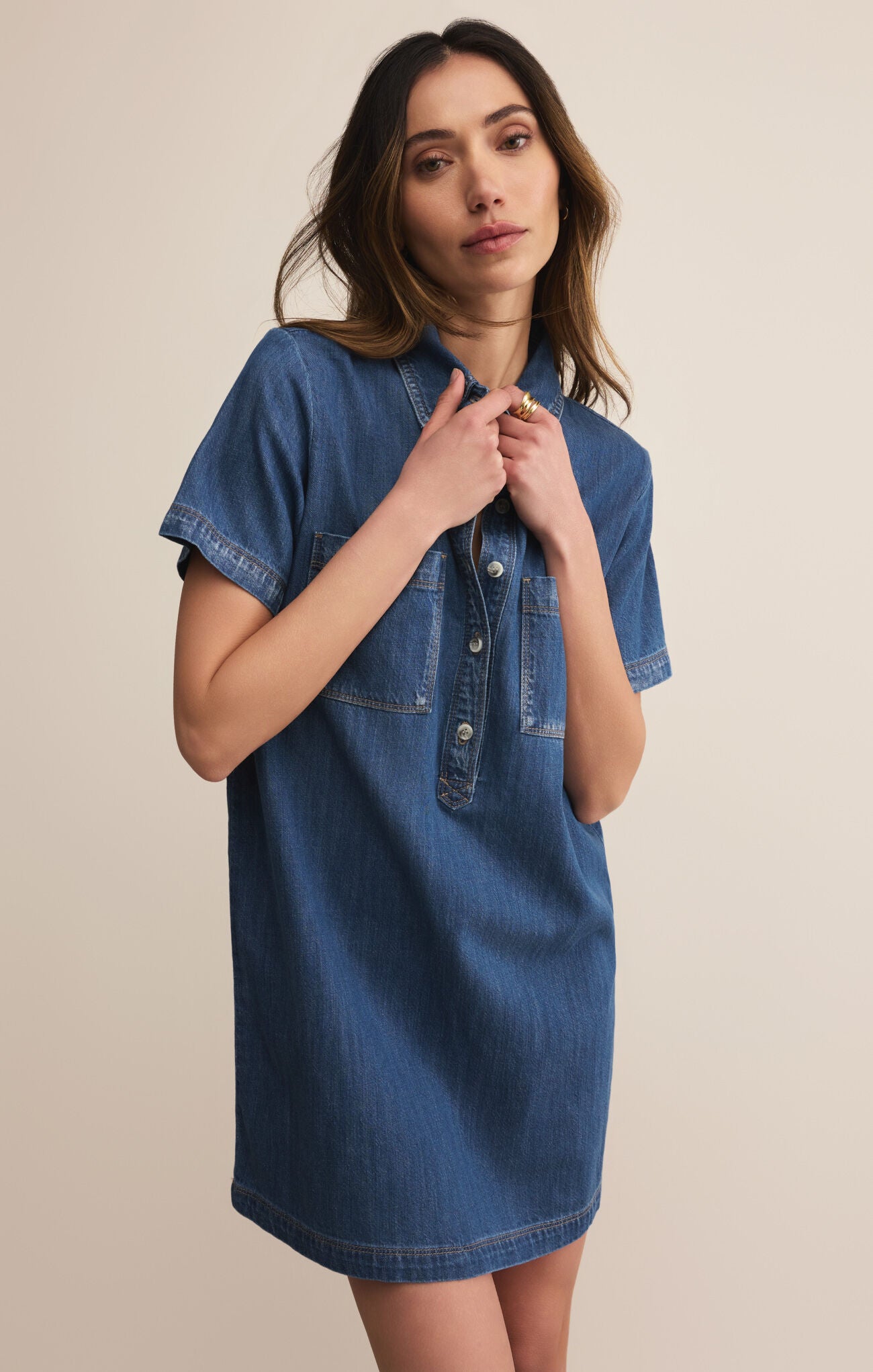 AUTHENTIC DENIM MINI DRESS