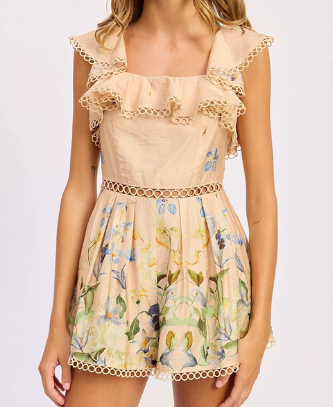 Ruffle Sleeveless Romper