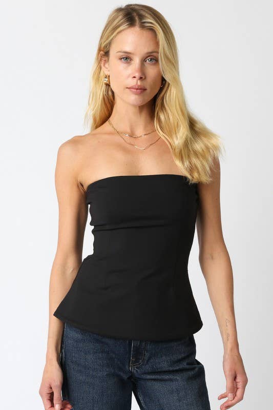 Ruched Strapless Tube Top