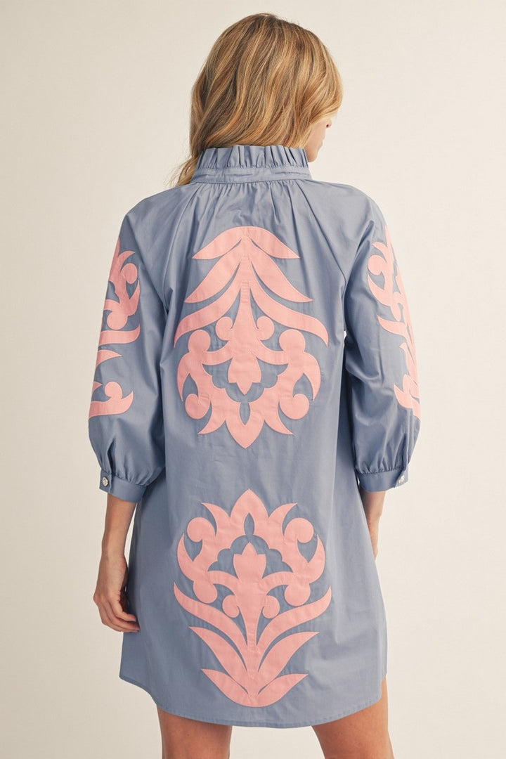 BAROQUE FLORAL SHIFT DRESS