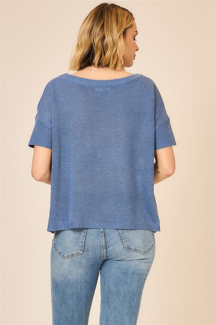 BOATNECK KNIT TOP